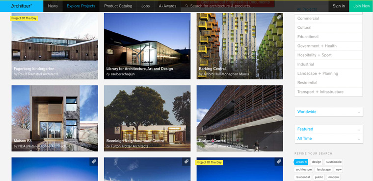8 เว็บไซต์สถาปัตย์ ดีดี architizer