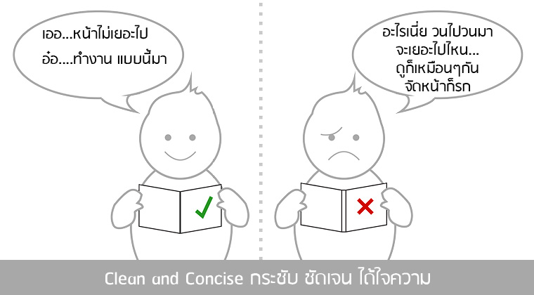 Clean and Concise กระชับ ชัดเจน ได้ใจความ