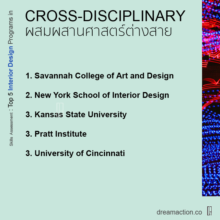 เฉพาะทาง โรงเรียน เรียนต่อ Interior Design architecture สถาปัตย์ ออกแบบภายใน อินทีเรีย ต่อโท อเมริกา