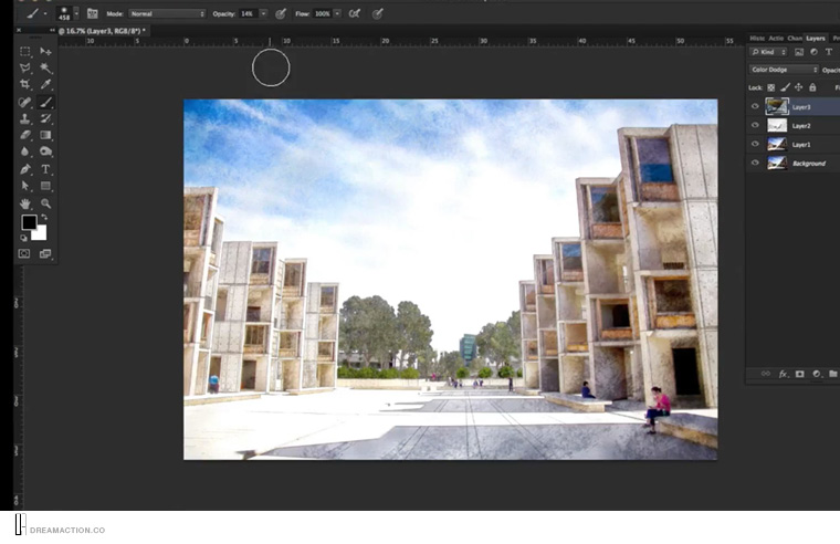 Photoshop Tutorials ทำภาพสีน้ำ ทำperspective effect ใส่เอฟเฟค