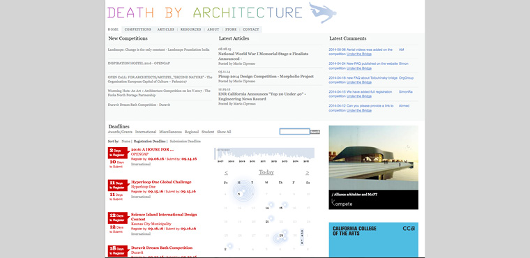 Website รวมแหล่งประกวดแบบ Arch+Design Competition