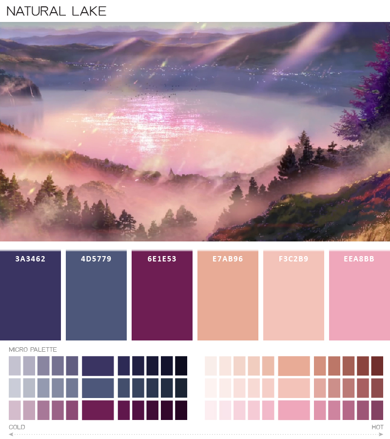 kimi no nawa color palette งานกราฟฟิค ตีมสี สกีมสี จานสี