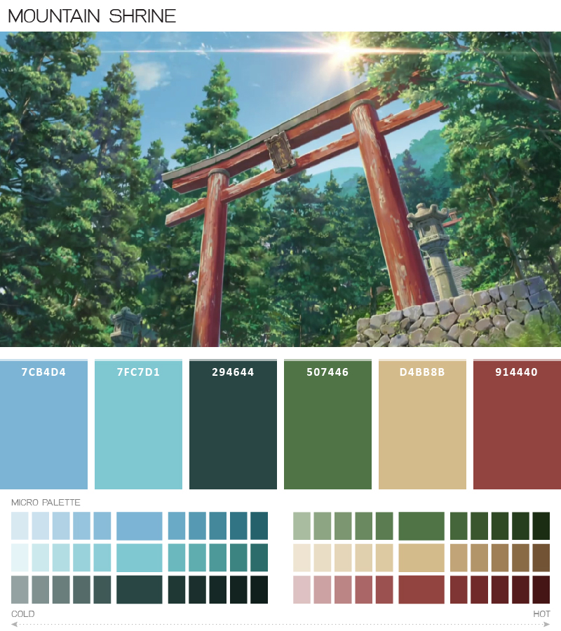 kimi no nawa color palette งานกราฟฟิค ตีมสี สกีมสี จานสี