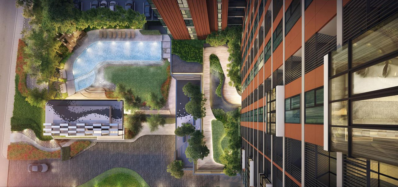 Strategies การออกแบบ Sales Gallery The base by sansiri VVdesine landscape architect