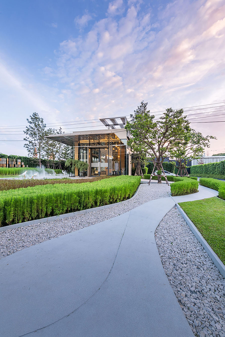 Strategies การออกแบบ Sales Gallery The base by sansiri VVdesine landscape architect