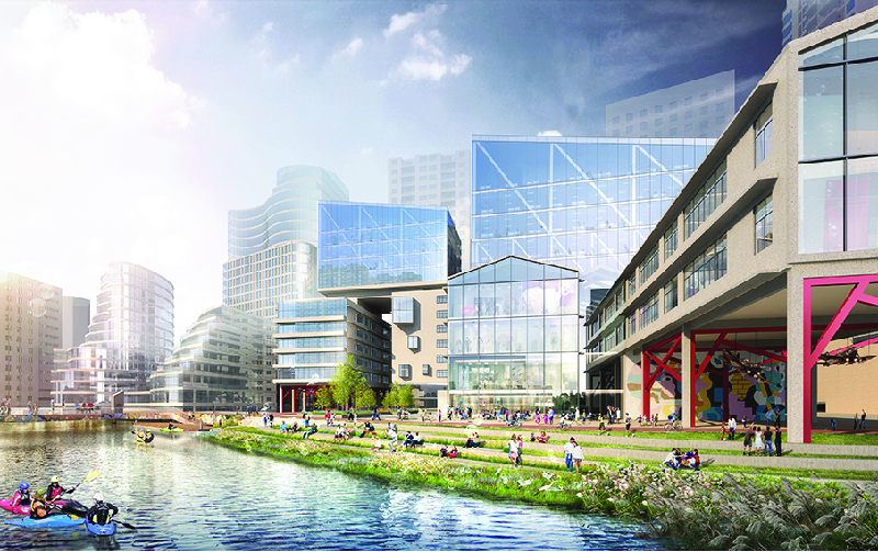 การพัฒนาเมือง ภูมิสถาปัตยกรรรม ออกแบบเมือง ริมน้ำ ซาซากิ เซี่ยงไฮ้ SASAKI Suzhou creek